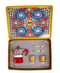 Dolce&Gabbana Set 2 Cup Moka with 2 Cups and Gold-Tone Stirrers