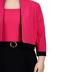 Ny Collection Plus 3/4 Sleeve Colorblocked Dress, 2 Piece Set
