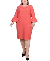Ny Collection Plus 3/4 Length Imitation-Pearl Detail Dress