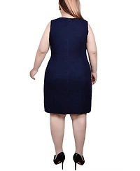 Ny Collection Plus Novelty Knit and Lace Dress, 2 Piece Set