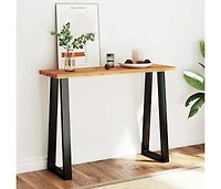 Console Table with Live Edge 43.3"x13.8"x31.5" Solid Wood Acacia