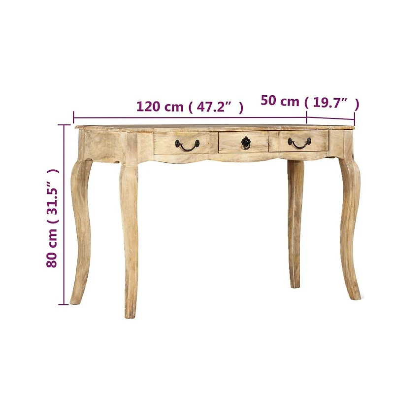 Console Table Solid Mango Wood 47.2"x19.7"x31.5"