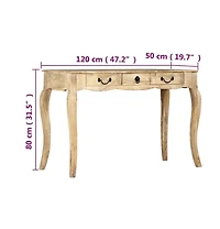 Console Table Solid Mango Wood 47.2"x19.7"x31.5"