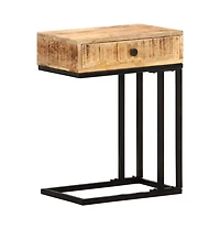 U-Shaped Side Table 17.7"x11.8"x24" Solid Wood Mango