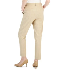 Tahari Asl Women's Plaid Straight Mid-Rise Pants