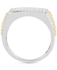Men's Diamond Pave Cluster Ring (1 ct. t.w.) in Sterling Silver & 14k Gold-Plate