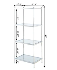 Convenience Concepts 17.75" Chrome Royal Crest 4 Tier Glass Tower