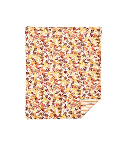 Cordelia Quilted Fall Leaves Watercolor Throw Blanket