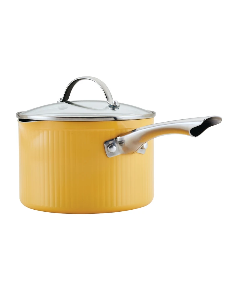 Farberware Style Aluminum Nonstick 3 Quart Cookware Straining Saucepan with Lid