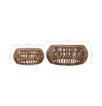 Coffee Tables 2 pcs Natural Rattan