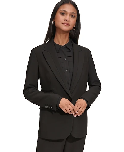 Karl Lagerfeld Women's Notched Lapel One Button Blazer