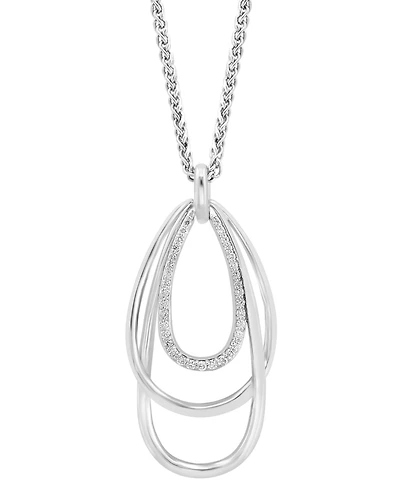 Effy Diamond Multi Orbital 18" Pendant Necklace (1/4 ct. t.w.) in Sterling Silver