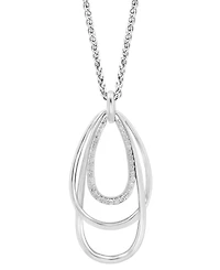 Effy Diamond Multi Orbital 18" Pendant Necklace (1/4 ct. t.w.) in Sterling Silver