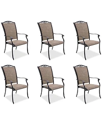 Wythburn Mix and Match Filigree Sling Outdoor Dining Chairs, Set of 6, Created for Macy's