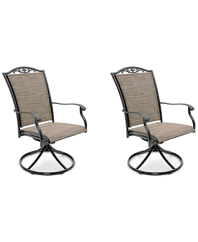 Wythburn Mix and Match Filigree Sling Outdoor Swivel Chairs, Set of 2, Created for Macy's