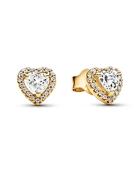 Pandora Clear Cubic Zirconia Heart Stud Earrings