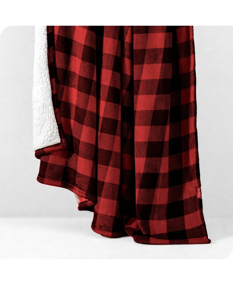 Bare Home Fleece Sherpa Full/Queen Blanket - Buffalo plaid