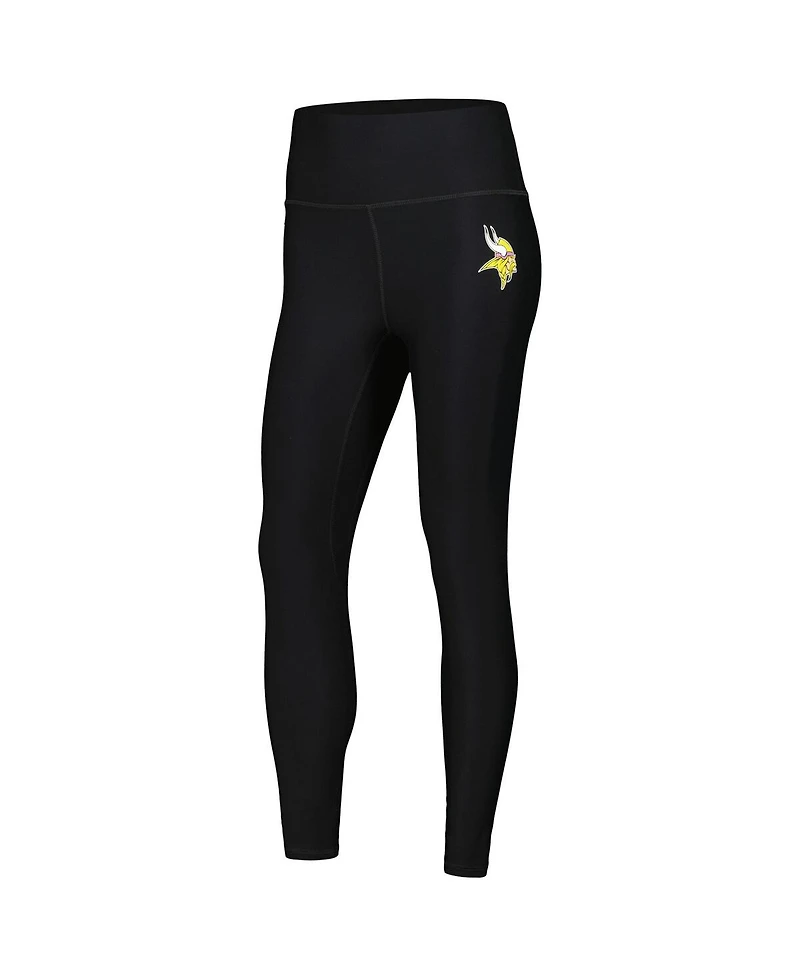 Women's Black Minnesota Vikings Leggings and Midi Bra Set