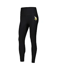 Women's Black Minnesota Vikings Leggings and Midi Bra Set