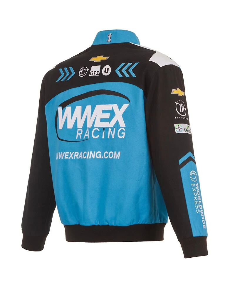 Men's Jh Design Black Ross Chastain Wwex Twill Uniform Full-Snap Jacket