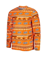 Men's Concepts Sport Orange Oklahoma State Cowboys Swivel Long Sleeve T-shirt and Pants Sleep Set