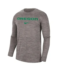 Men's Nike Heather Gray Oregon Ducks Team Velocity Performance Long Sleeve T-shirt
