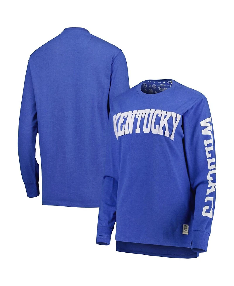 Women's Pressbox Royal Kentucky Wildcats Two-Hit Canyon Long Sleeve T-shirt