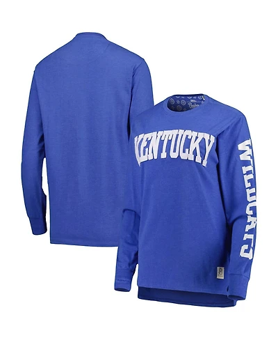 Women's Pressbox Royal Kentucky Wildcats Two-Hit Canyon Long Sleeve T-shirt