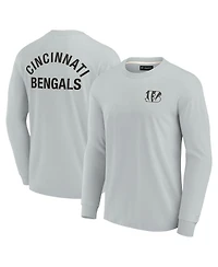 Men's and Women's Fanatics Signature Gray Cincinnati Bengals Super Soft Long Sleeve T-shirt