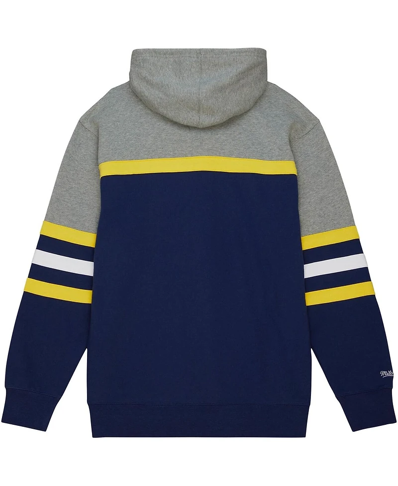 Men's Mitchell & Ness Navy Michigan Wolverines Head Coach Pullover Hoodie