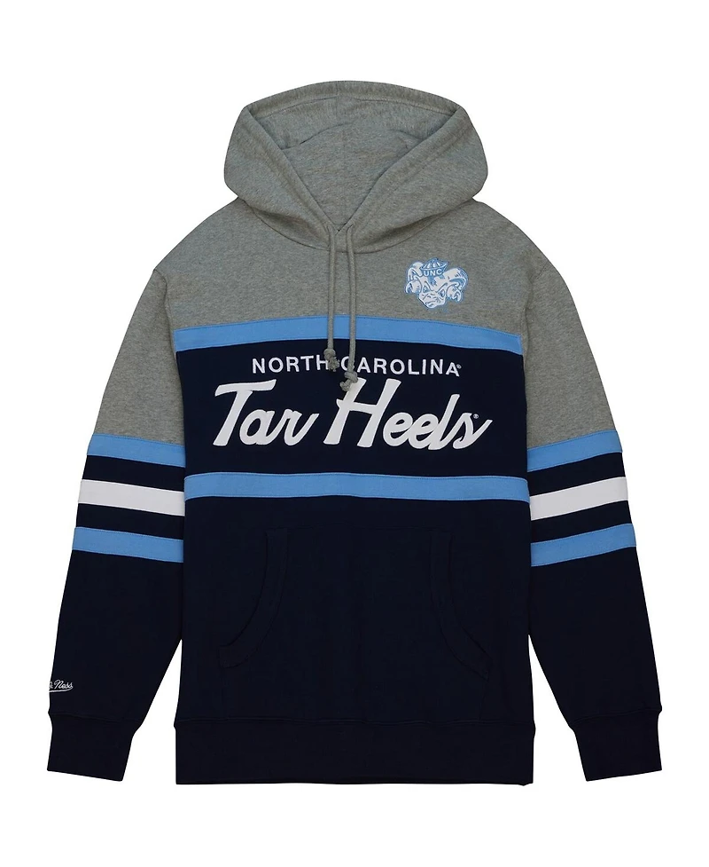 Men's Mitchell & Ness Navy North Carolina Tar Heels Head Coach Pullover Hoodie