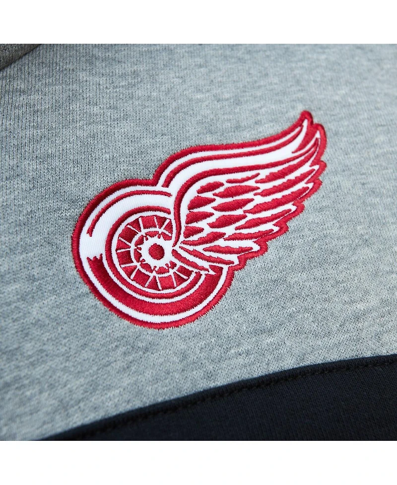 Men's Mitchell & Ness Red, Gray Detroit Red Wings Head Coach Pullover Hoodie
