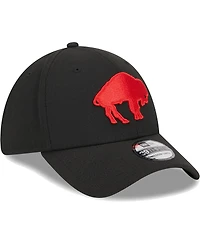 Men's New Era Black Buffalo Bills Throwback Main 39THIRTY Flex Hat