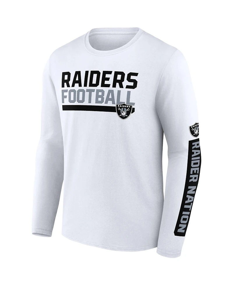 Men's Fanatics Black, White Las Vegas Raiders Two-Pack 2023 Schedule T-shirt Combo Set