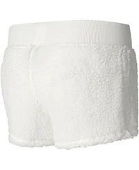 Women's College Concepts Cream New York Knicks Fluffy Long Sleeve Hoodie T-shirt and Shorts Sleep Set