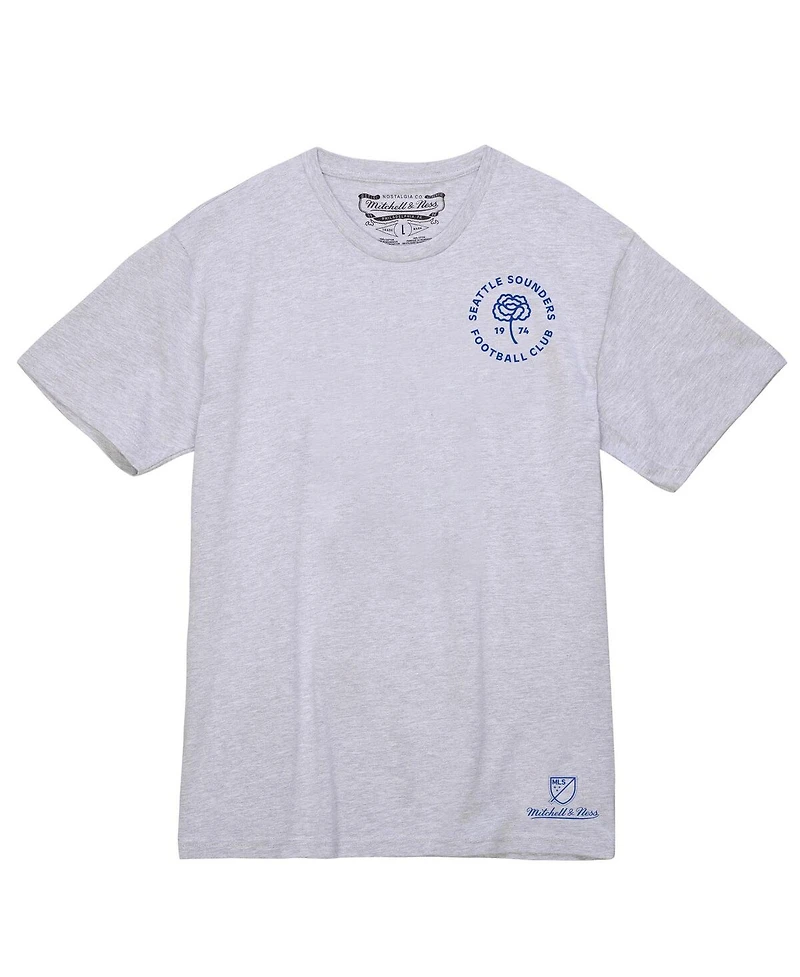 Men's Mitchell & Ness Heather Gray Seattle Sounders Fc Carnation T-shirt