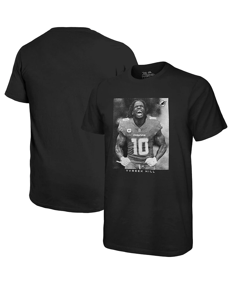 Men's Majestic Threads Tyreek Hill Black Miami Dolphins Oversized Player Image T-shirt
