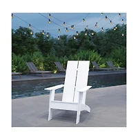 Piedmont Modern 2 Slat Back All-Weather Poly Resin Wood Adirondack Chair