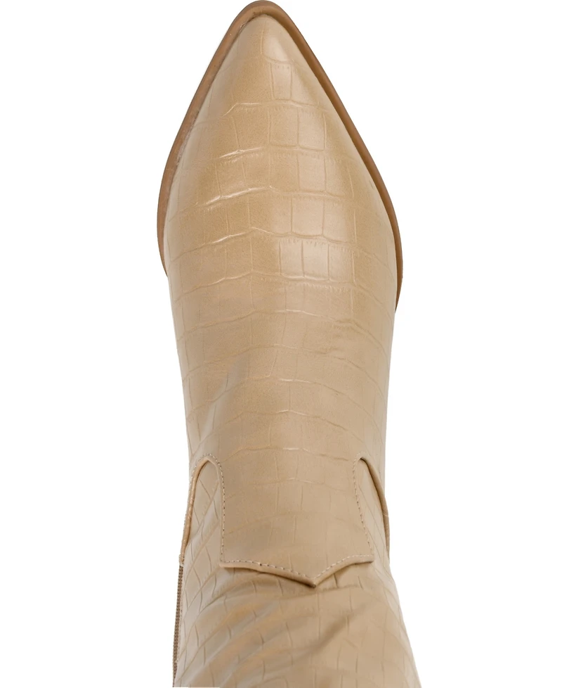 Journee Collection Women's Therese Wide Width Wide Calf Block Heel Knee High Dress Boots