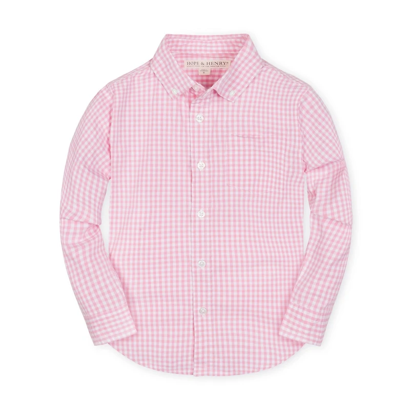 Hope & Henry Boys Stretch Poplin Long Sleeve Button Down Shirt