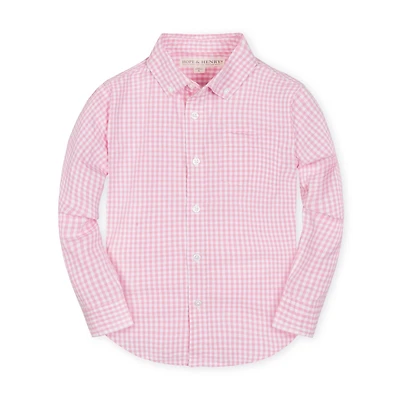 Hope & Henry Boys Stretch Poplin Long Sleeve Button Down Shirt