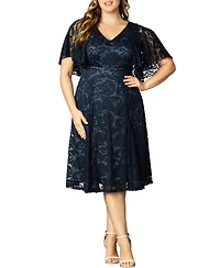 Kiyonna Plus Camille Lace Cocktail Dress