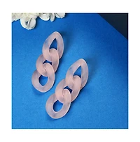 Sohi Women's Pink Chain-link Drop Earrings