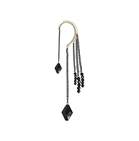 Sohi Women's Black Chain-link Drop Ear cuff