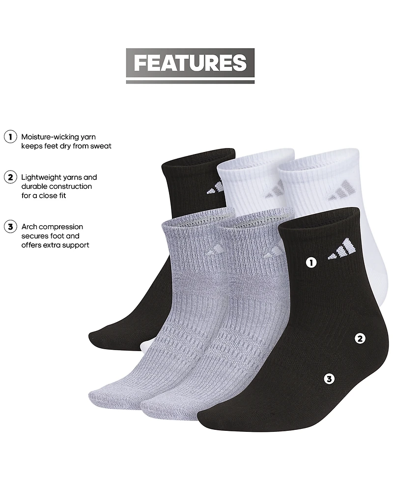 adidas Women's 6-Pk. Superlite 3.0 Quarter Socks