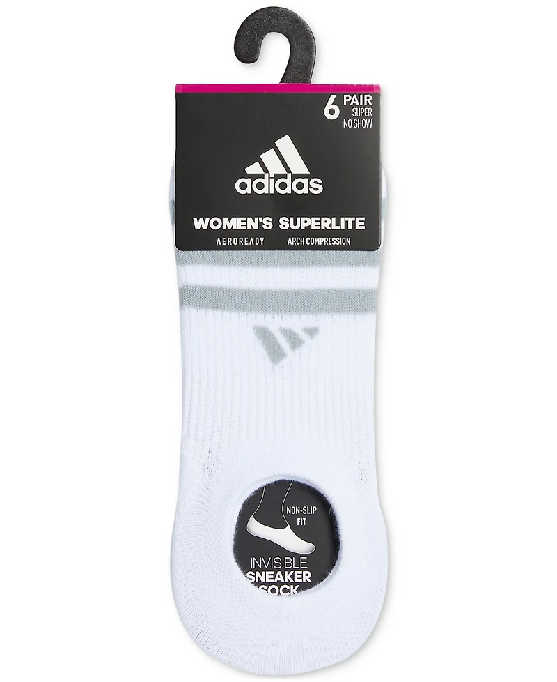 adidas Women's 6-Pk. Superlite 3.0 Super No Show Socks