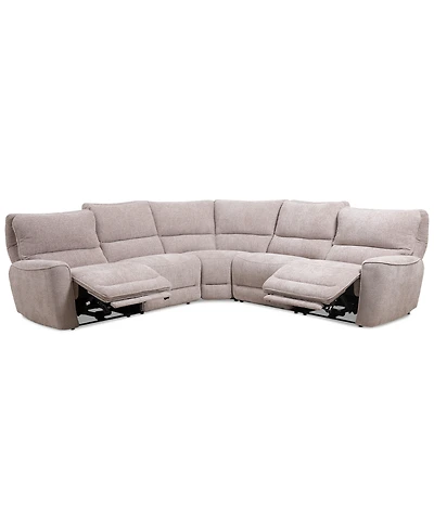 Closeout! Deklyn 116" 5-Pc. Zero Gravity Fabric Sectional with 2 Power Recliners, Created for Macy's