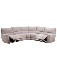 Closeout! Deklyn 116" 5-Pc. Zero Gravity Fabric Sectional with 2 Power Recliners, Created for Macy's