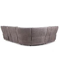Closeout! Deklyn 129" 6-Pc. Zero Gravity Fabric Sectional with 3 Power Recliners & 2 Consoles, Created for Macy's