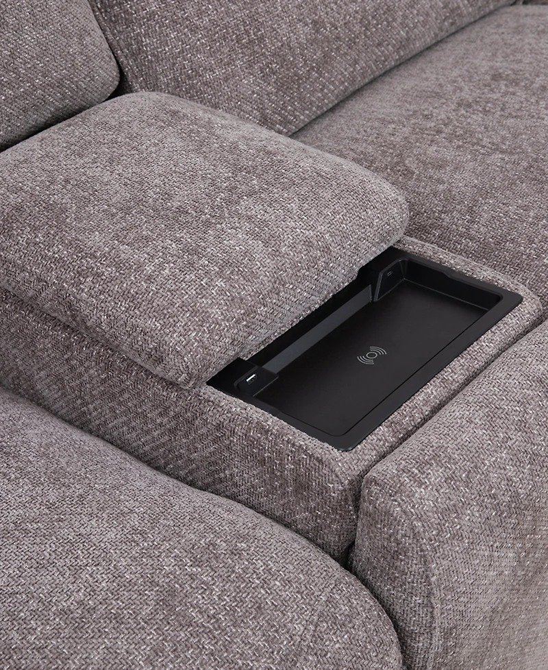 Closeout! Deklyn 129" 7-Pc. Zero Gravity Fabric Sectional with 2 Power Recliners & Consoles, Created for Macy's
